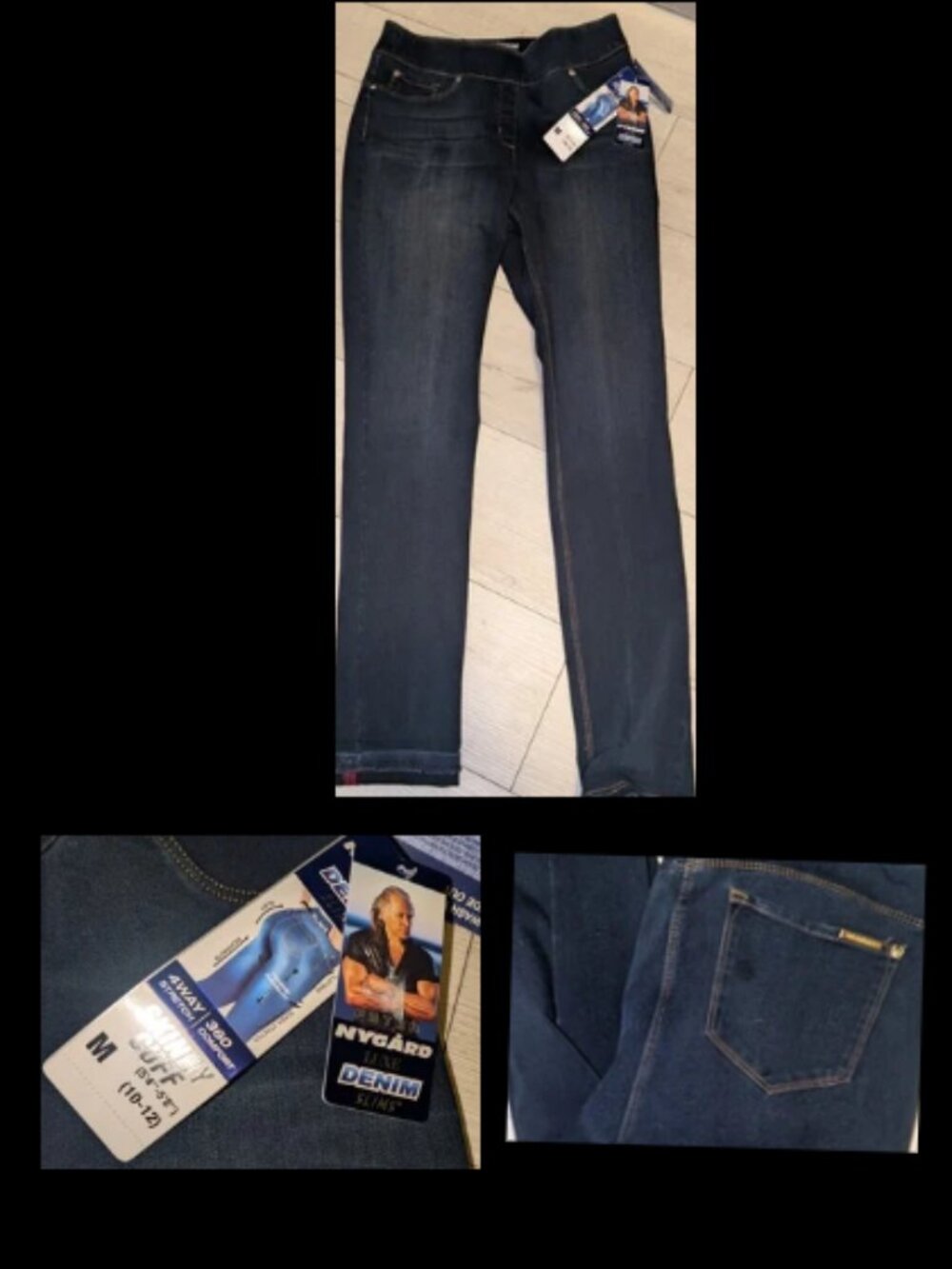 NWT Peter Nygard Luxe Denim Slim Skinny Cuff Denim Stretch Jeans Size M 10-12